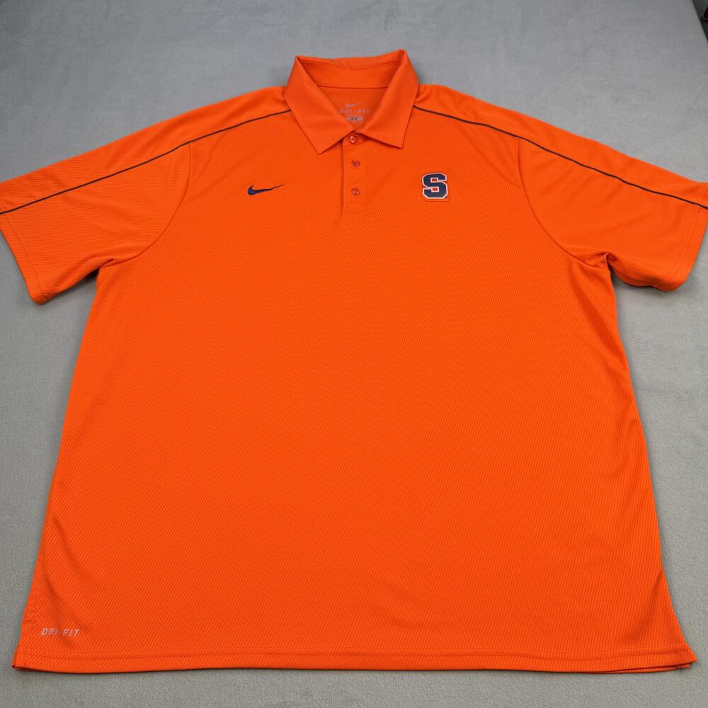 Syracuse Orange Polo Shirt Mens 2XL Orange NCAA Basketball Nike Dri Fit Golf